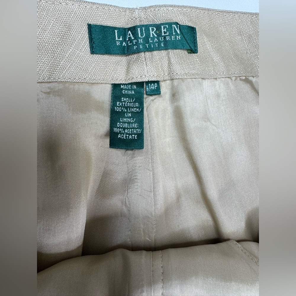 Lauren Ralph Lauren 100% Linen Lined Trouser Pants Womens Size 14 Petite - Picture 4 of 10